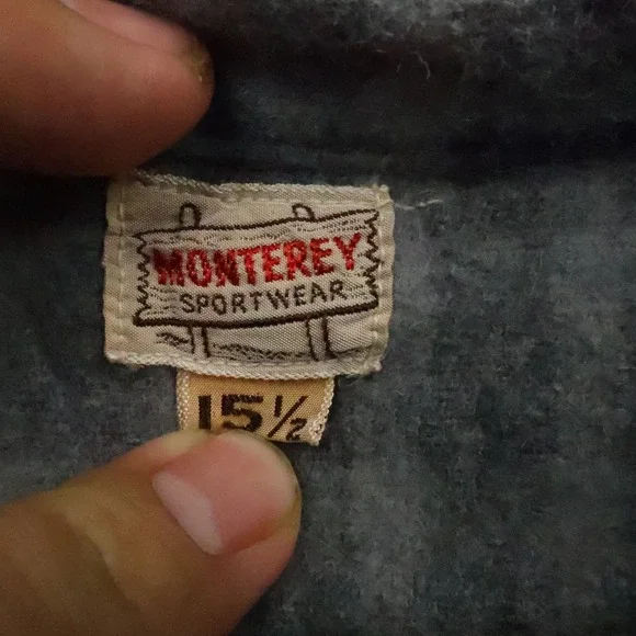 Monterey Sportswear‎ shirt mens S Wool Plaid Jacket 50s Vintage Shacket Flannel
